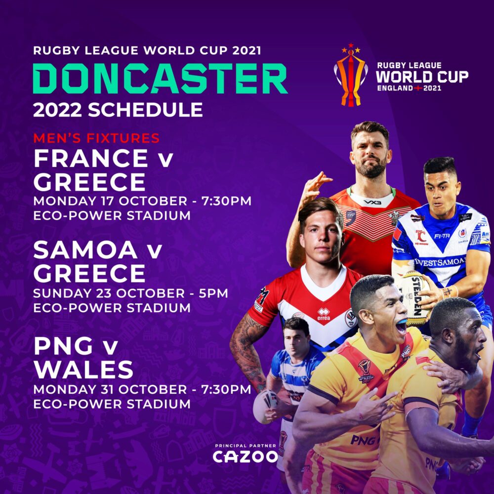 See the Rugby League World Cup in Doncaster this year